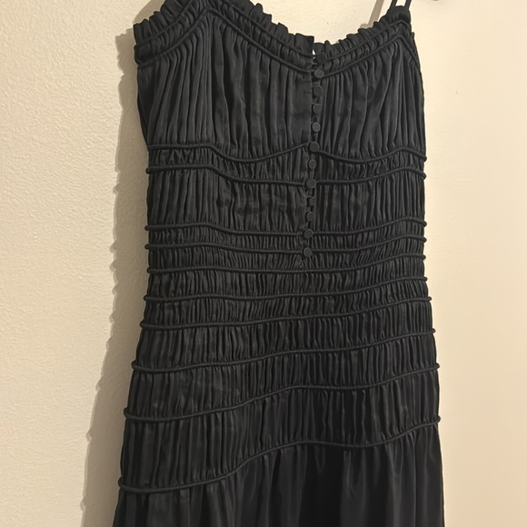 FRAME Black Corded Silk Maxi Dress - Picture 7 of 9